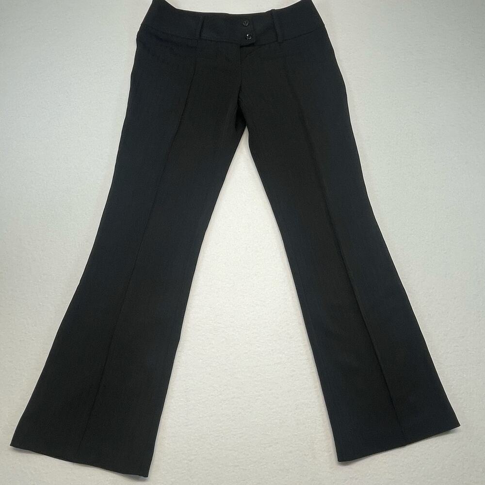 Y2K Black Low Rise Flare Pants Bootcut Effortless Minimal Chic Vintage 00s Size7